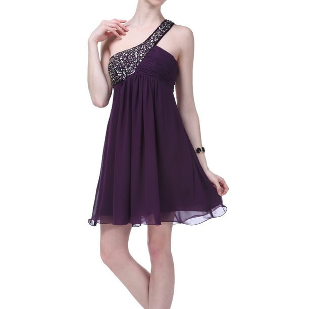 Elegant One Shoulder Beaded Pleated Short Formal Dress Elegant One Shoulder Beaded Pleated Short Formal Dress